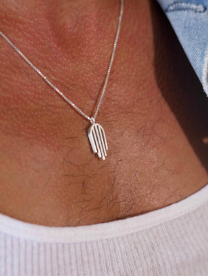 Sleek Sterling Hamsa Pendant
