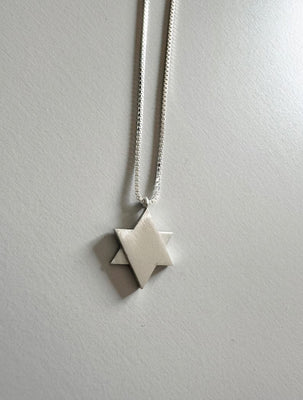 Sterling Minimalist Layered Star of David Necklace