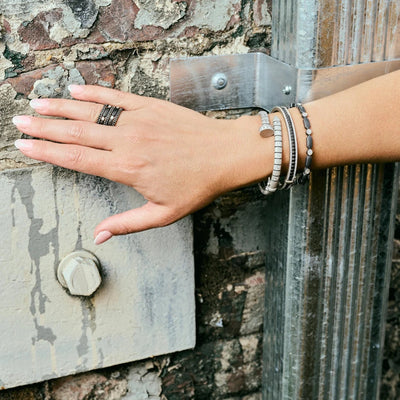 Industrial Finish Ribbed Metro Hinge Bracelet - The Weitzman Museum Store - 