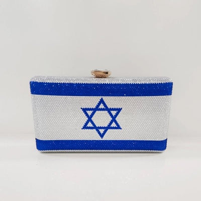 Israel Flag Rhinestone Clutch - The Weitzman Museum Store - 