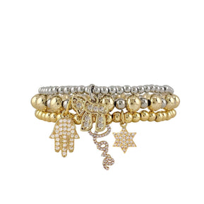 Jewish Charm Bracelet Stack - The Weitzman Museum Store - BR-2301A