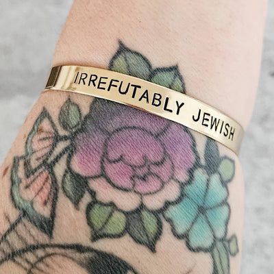 Jewish Joy Is an Act of Resistance Adjustable Cuff Bracelet - The Weitzman Museum Store - 