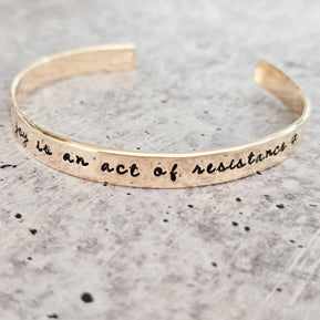 Jewish Joy Is an Act of Resistance Adjustable Cuff Bracelet - The Weitzman Museum Store - 