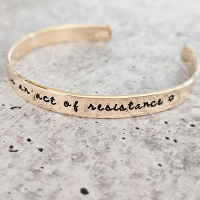 Jewish Joy Is an Act of Resistance Adjustable Cuff Bracelet - The Weitzman Museum Store - 