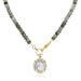 Labradorite Rondelle Gold Necklace - The Weitzman Museum Store - N748 - LAB - GLD/VS