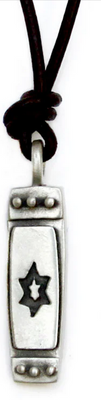 Star of David Double Sided Mezuzah Necklace on Leather or Sterling Chain
