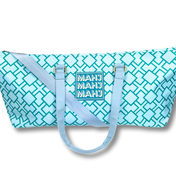 Large Mahjong Tote Bag - Green Geometric Design w/Straps - The Weitzman Museum Store - PREMIUMTOTEGREEN