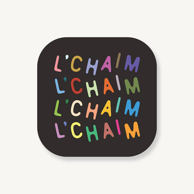 L'chaim confetti Coaster Set (pack of 8) - The Weitzman Museum Store - CS - 006
