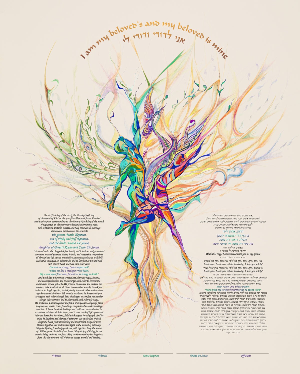 Let Us Dance for Life Ketubah by Nava Shoham - The Weitzman Museum Store - 