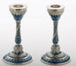 Light Blue Jeweled Candle Sticks - The Weitzman Museum Store - 652