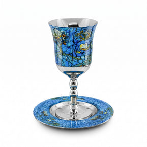Light Blue Vitraj Kiddush Cup - The Weitzman Museum Store - MCKC1074