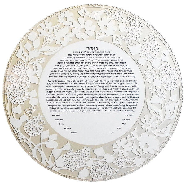 Lilac Ketubah Circle in Opal by Melanie Dankowicz - The Weitzman Museum Store - 