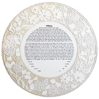 Lilac Ketubah Circle in Opal by Melanie Dankowicz - The Weitzman Museum Store - 