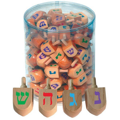 Little Wooden Dreidels with Colored Letters - The Weitzman Museum Store - 115