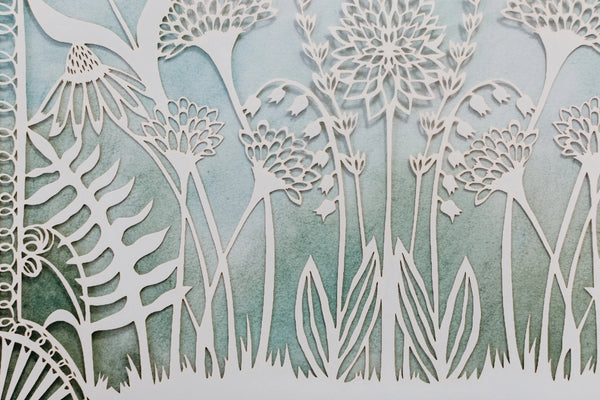 Love Birds in the Garden Papercut Ketubah by Annie Howe - The Weitzman Museum Store - 