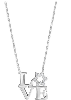 Love Letter Square Necklace - The Weitzman Museum Store - love_square silver