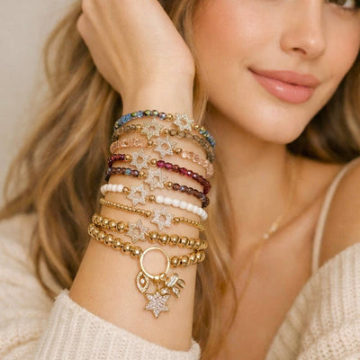Madison Star of David Colorful Stretch Bracelet - The Weitzman Museum Store - BR-2253