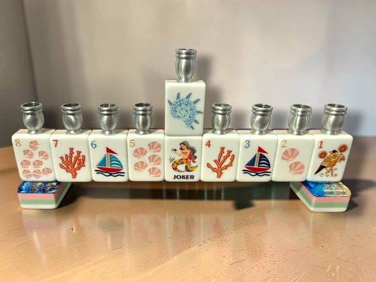 Mah Jong Menorah - The Weitzman Museum Store - MNmahjnavy