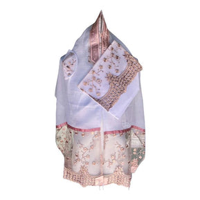 Mauve Floral Chiffon Tallit - The Weitzman Museum Store - ADE-715