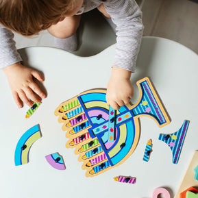 Menorah Shaped Wood Puzzle - The Weitzman Museum Store - TY-PUZ-H-4