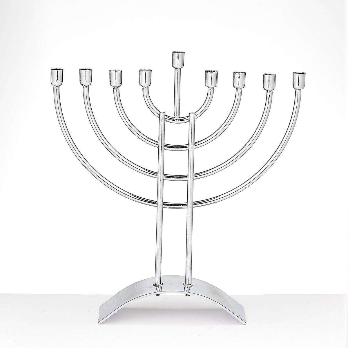 Metal Menorah Silver Tone - The Weitzman Museum Store - MH - 14