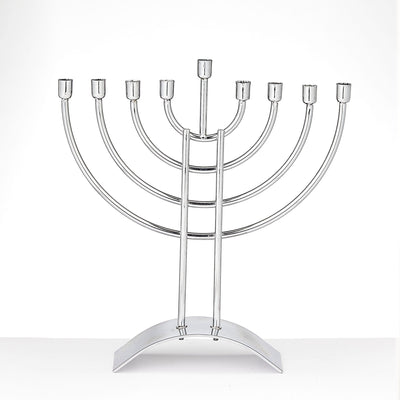 Metal Menorah Silver Tone - The Weitzman Museum Store - MH - 14