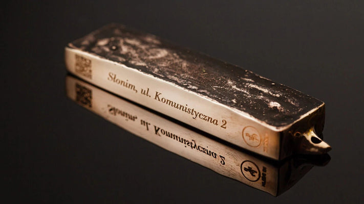 Mi Polin Bronze Mezuzah - SLONIM UL. KOMUNISTYCZNA 26 - The Weitzman Museum Store - 