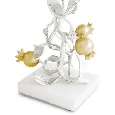 Pomegranate Silver & Gold Candleholders
