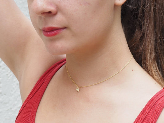 Mini Chai Necklace in 14k Yellow Gold - The Weitzman Museum Store - mn-chai-mini-14k