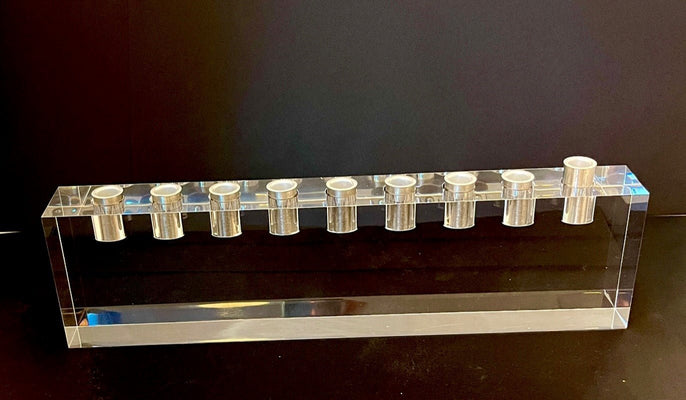 Modern Lucite Block Menorah - The Weitzman Museum Store - 7 - 847384018910