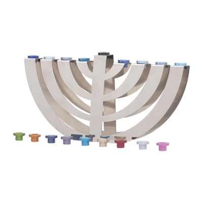 Modern Stainless Steel Menorah - The Weitzman Museum Store - EM-HBG1