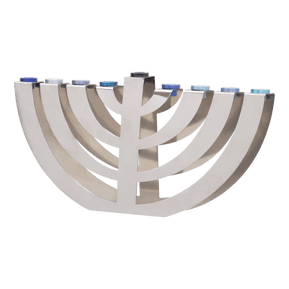 Modern Stainless Steel Menorah - The Weitzman Museum Store - EM-HBG1