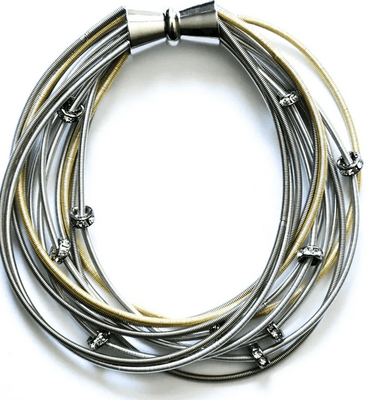 Multi Color Multi Strand Bracelet With Crystal Beads - The Weitzman Museum Store - S135C - BR