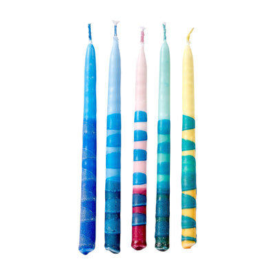 Multi Color With Stripes Candles - The Weitzman Museum Store - C - 31 - MN2 - BB