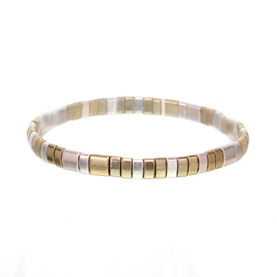 Multi - Metal Stretch Bracelet - The Weitzman Museum Store - 12-B1141GS