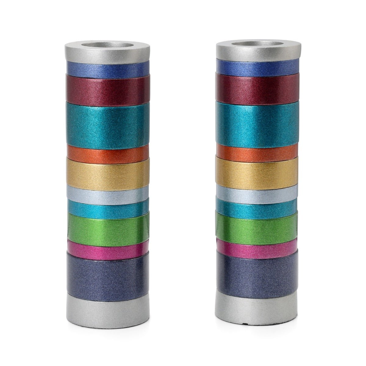 Multicolor Rings Shabbat Candleholders - The Weitzman Museum Store - EMCK1