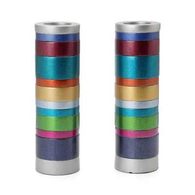 Multicolor Rings Shabbat Candleholders - The Weitzman Museum Store - EMCK1
