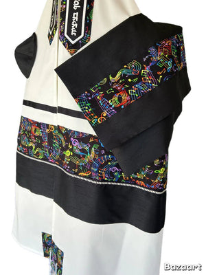 Musical Notes Tallit - The Weitzman Museum Store - ADEB-555
