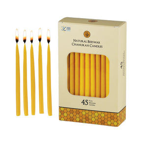Natural Yellow Long Beeswax Hannukah Candles - The Weitzman Museum Store - ZJ-BC100
