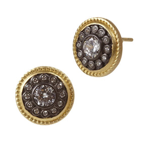 Nautical Button Gold Stud Earring - The Weitzman Museum Store - YRZE0216B - 14K