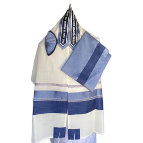 Navy Blue Silver & Light Blue Tallit - The Weitzman Museum Store - ADEB535