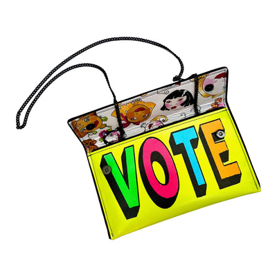 Neon Vote Clutch Handbag - The Weitzman Museum Store - bright vote