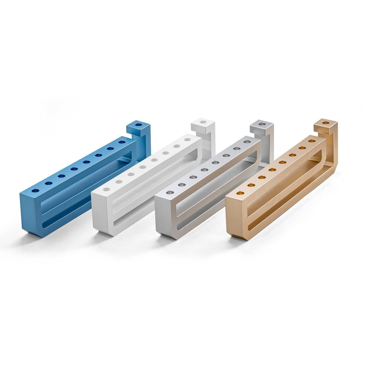 Nes Menorah in Blue, SIlver, Champagne and White - The Weitzman Museum Store - 439420