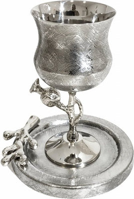 Nickel Kiddush Cup with Tray - The Weitzman Museum Store - hd - 9333