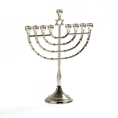 Nickel Plated Star of David Menorah - The Weitzman Museum Store - MCH523