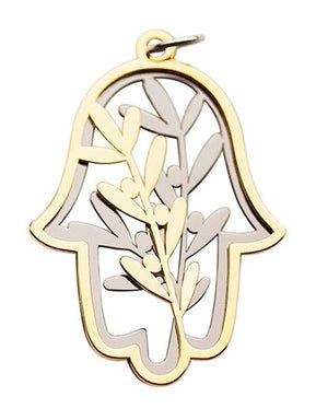 Olive Branch in Hamsa Pendant - The Weitzman Museum Store - 