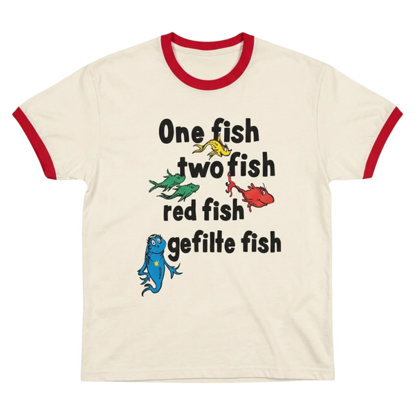 One Fish, Two Fish, Red Fish, Gefilte Fish T-Shirt *Youth & Adult Sizes - The Weitzman Museum Store - 