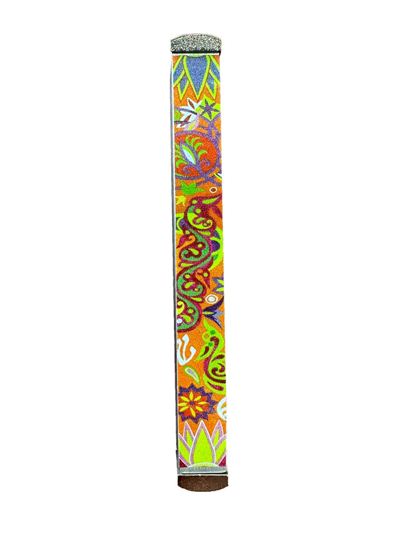 Orange Flowered Mezuzah - The Weitzman Museum Store - 1301