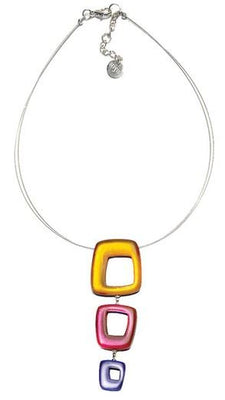 Orange Hollow Squares Drop Pendant - The Weitzman Museum Store - 7 - 847384017788