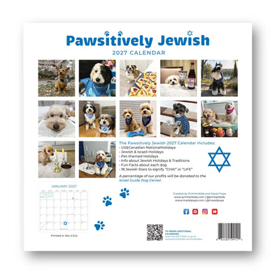 Pawsitively Jewish 2027 Calendar - The Weitzman Museum Store - 884400599124